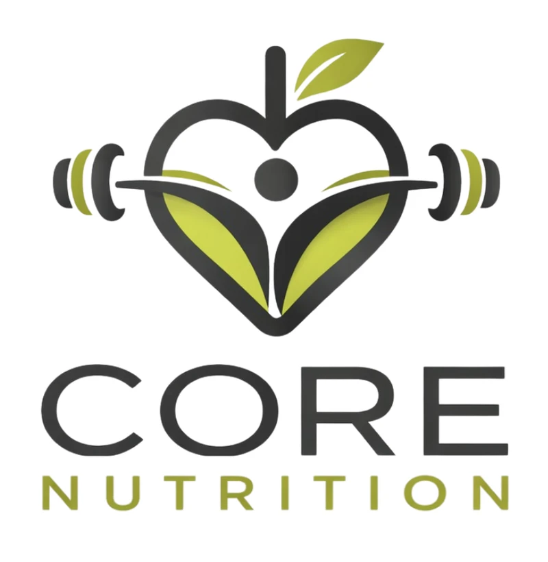 Core Nutrition vertical logo in matching gray